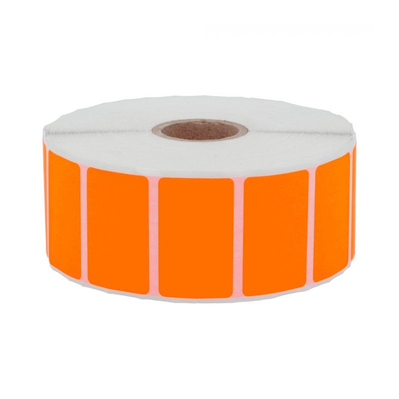 Rouleau De 1000 étiquettes Adhésives '3.00€' - Diamètre 40 Mm, Rouge Fluo - Adhésif Permanent Pour Prix, Vente