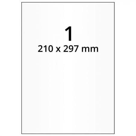 étiquettes en planche A4 210 x 297mm en papier blanc