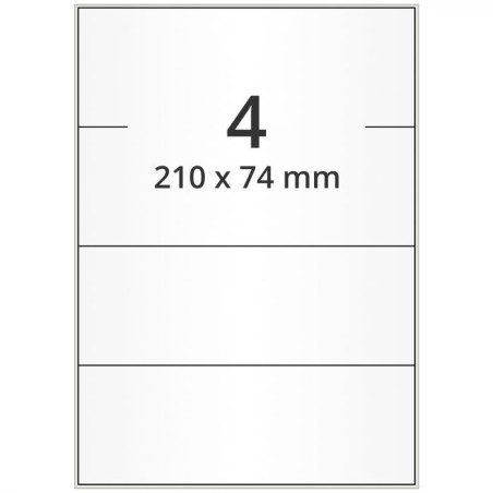 Étiquette autocollante A4, 8 par planche, blanc, 105mm x 74mm - 500 par  boîte