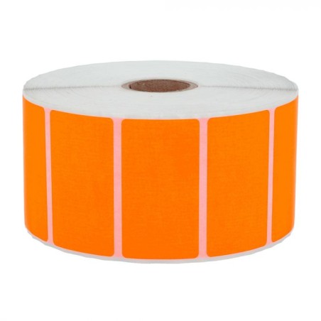 1500 Étiquettes 57 x 32 mm - Papier thermique orange Permanent - Mandrin Ø25mm