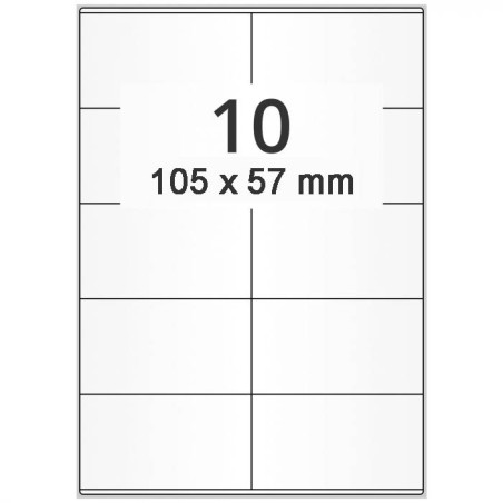étiquettes en planches A4 105 x 57mm en papier blanc