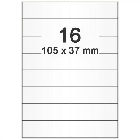 étiquettes en planches A4 105 x 37mm en papier blanc