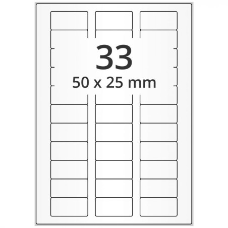 étiquettes en planche A4 50 x 25mm, étiquettes laser
