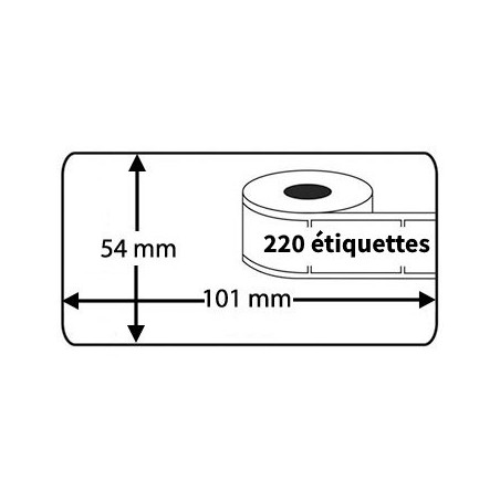 3 Étiquettes Dymo Compatibles 99014 - 101 x 54mm